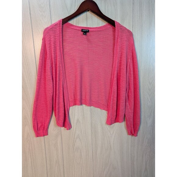 Torrid Crop Cardigan Shurg Pink Long Sleeve Women 2X Open Front Top - Picture 1 of 6